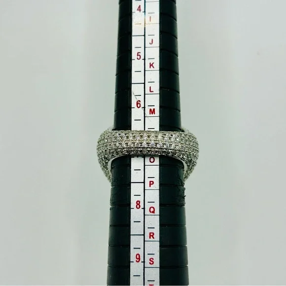 18K Gold Plated Pave Heart Ring – Size 7 Statement Cocktail Style - Picture 9 of 9